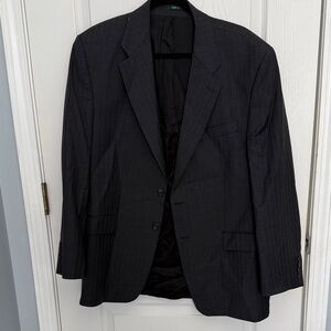 Ralph Lauren Dark Gray Pinstripe Men's Suit Jacket - 42R